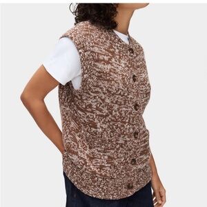 Stylish Brown Knit Cardigan Vest